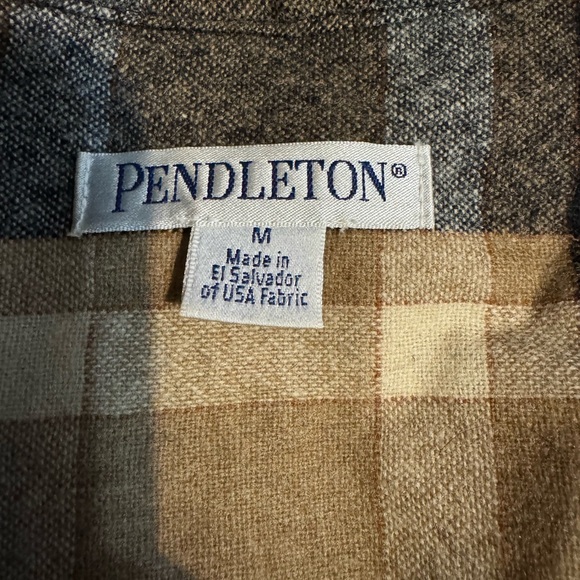 Pendleton Plaid Wool Shirt in Brown and Cream - Picture 2 of 3